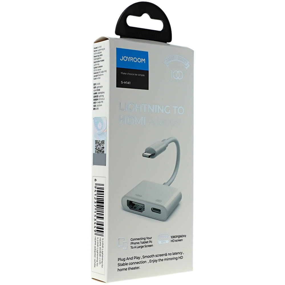 Image of OUTLET: Adapter HUB 2w1, Joyroom S-H141, Lightning - Lightning / HDMI, biały