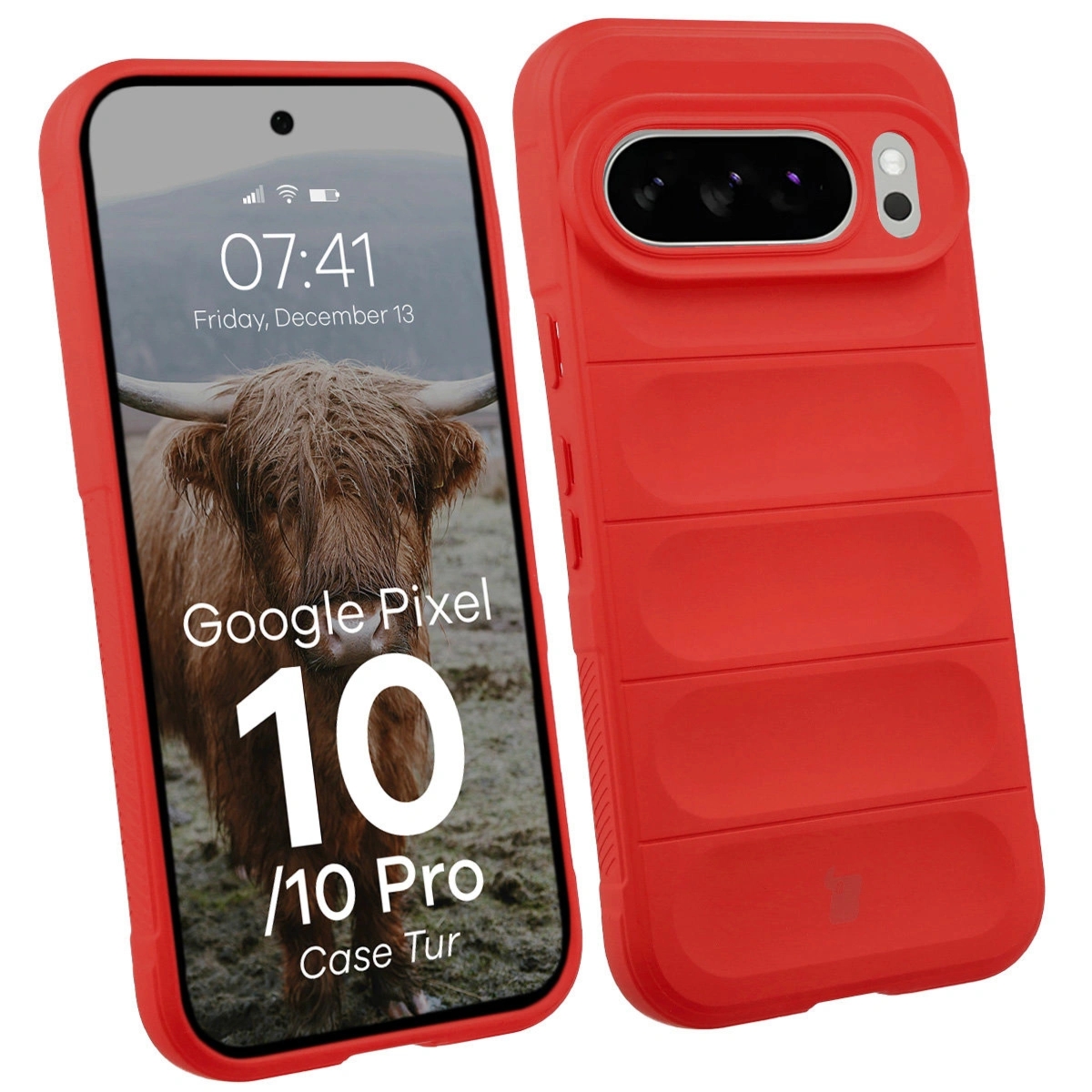 Pancerne etui Bizon Case Tur do Google Pixel 10 / 10 Pro, czerwone