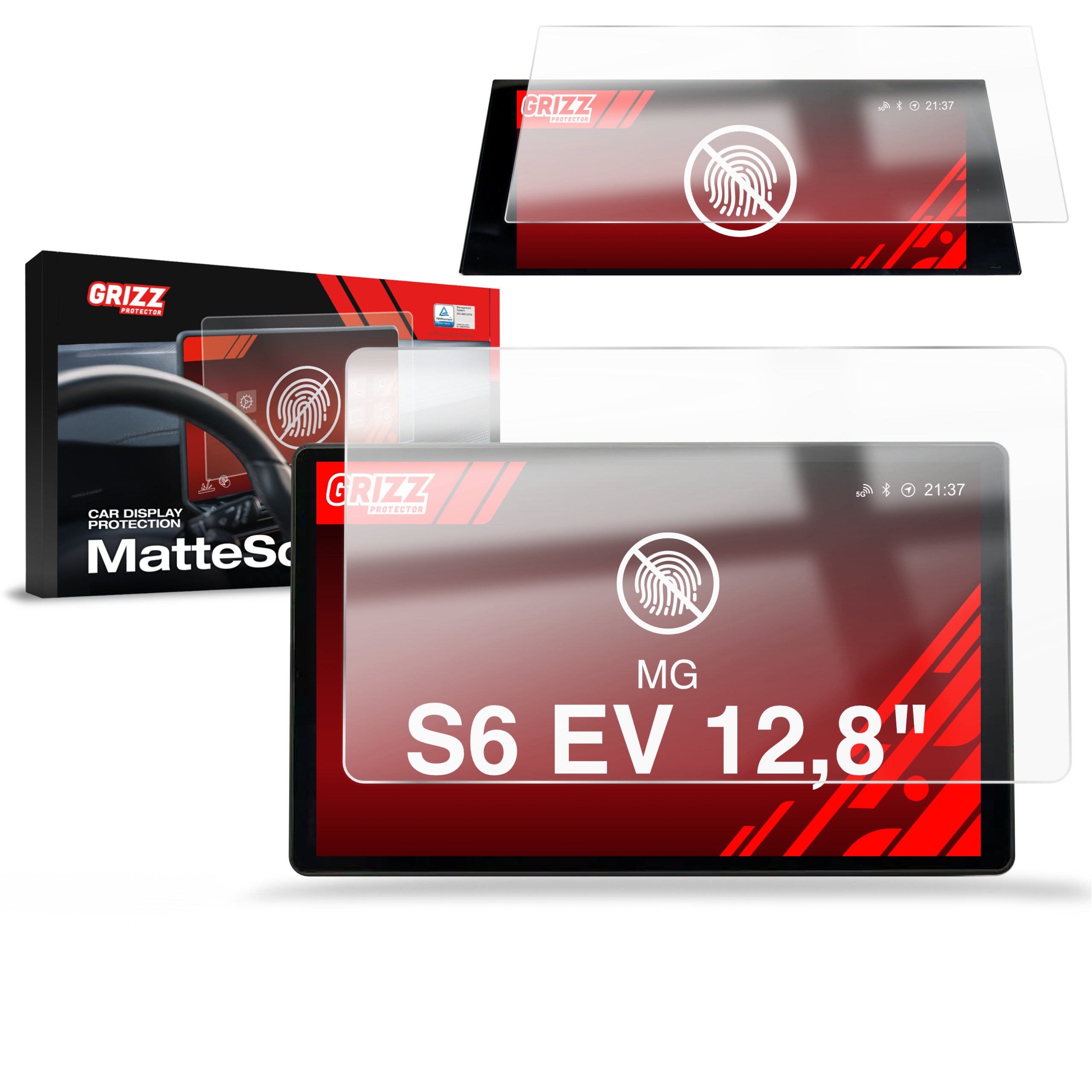 2w1 Folia antyodciskowa Grizz Protector na ekran MG S6 EV (2026), matowa