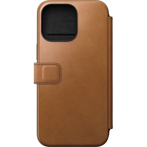 Image of Etui z klapką Nomad Modern Leather Folio MagSafe do iPhone 15 Pro Max, brązowe
