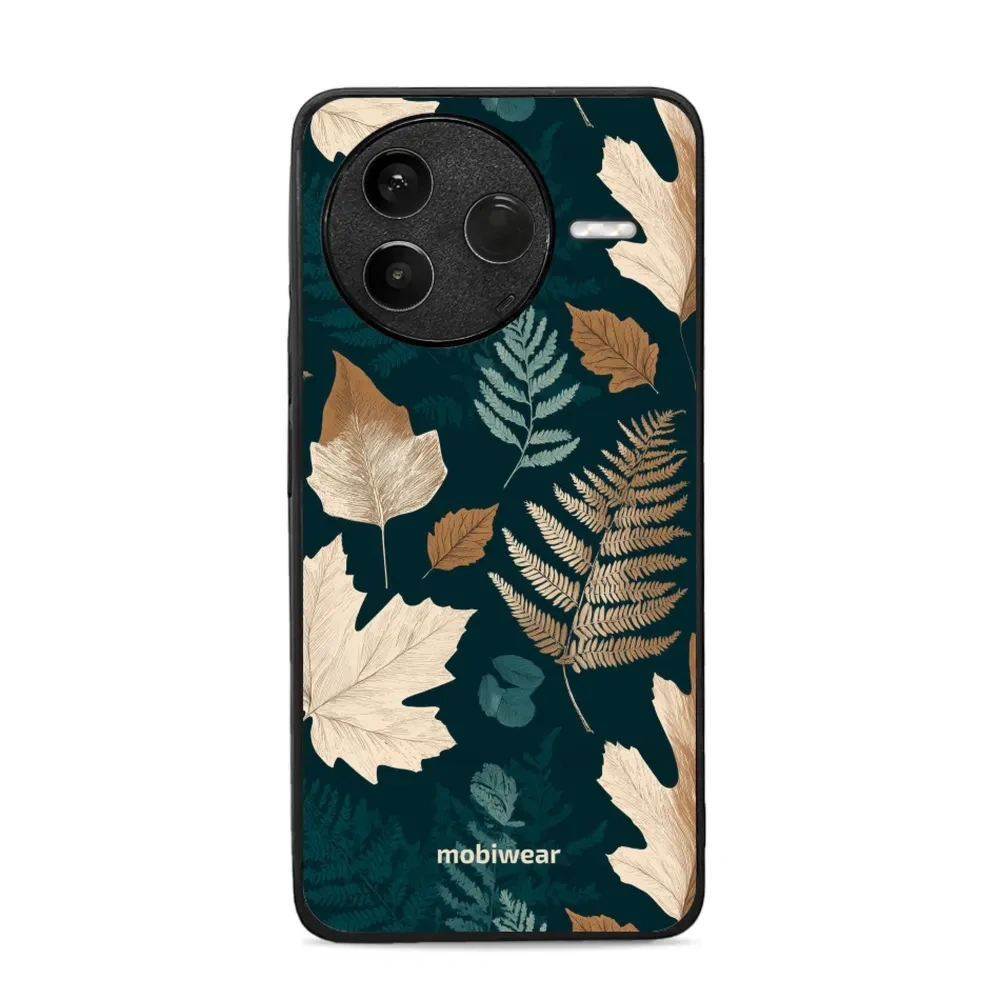 Etui ochronne do Xiaomi POCO F7 Pro, Mobiwear Glossy Case, zielnik z liści i paproci