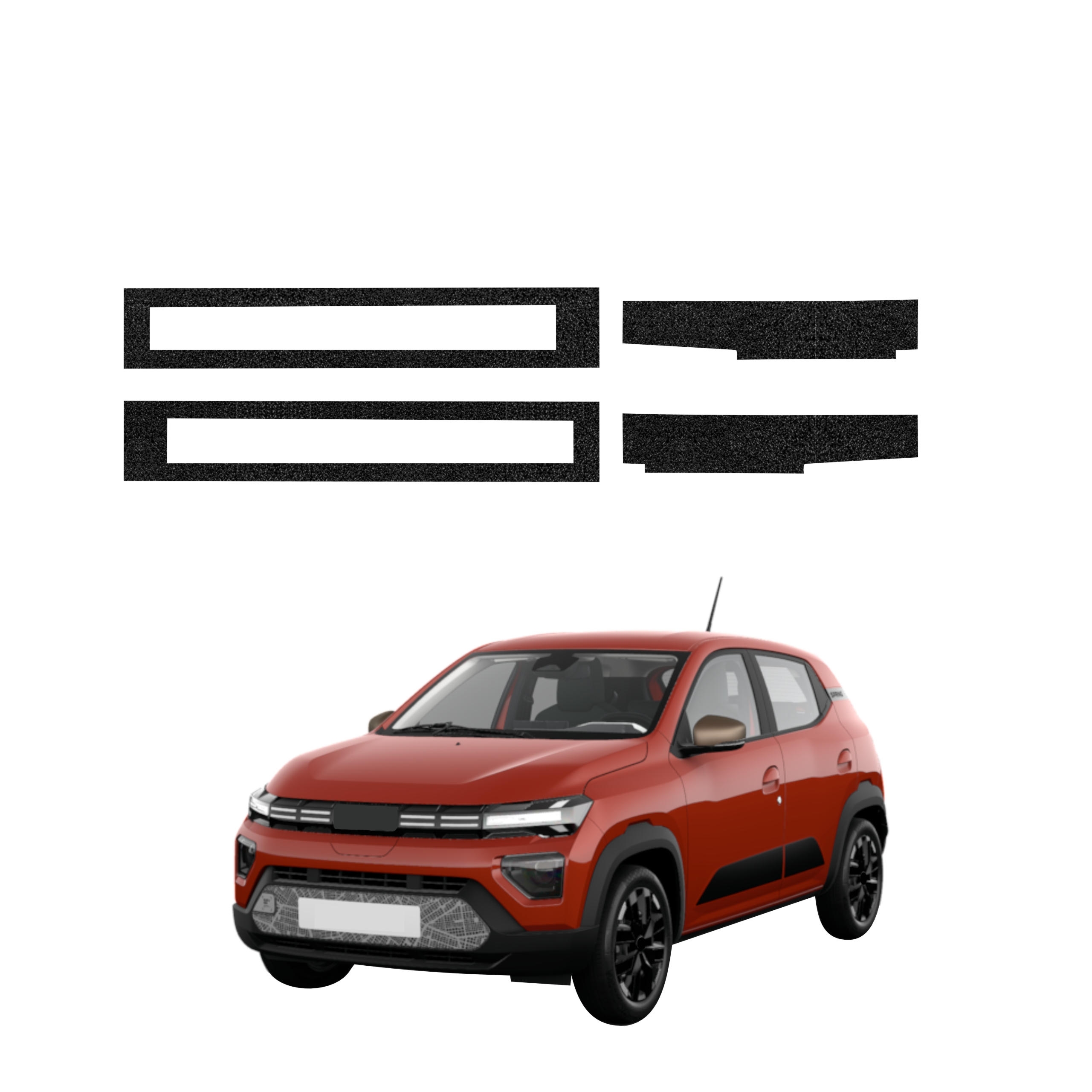 4w1 Czarna powłoka techniczna Grizz Protector na progi Dacia Spring (2024-2026)