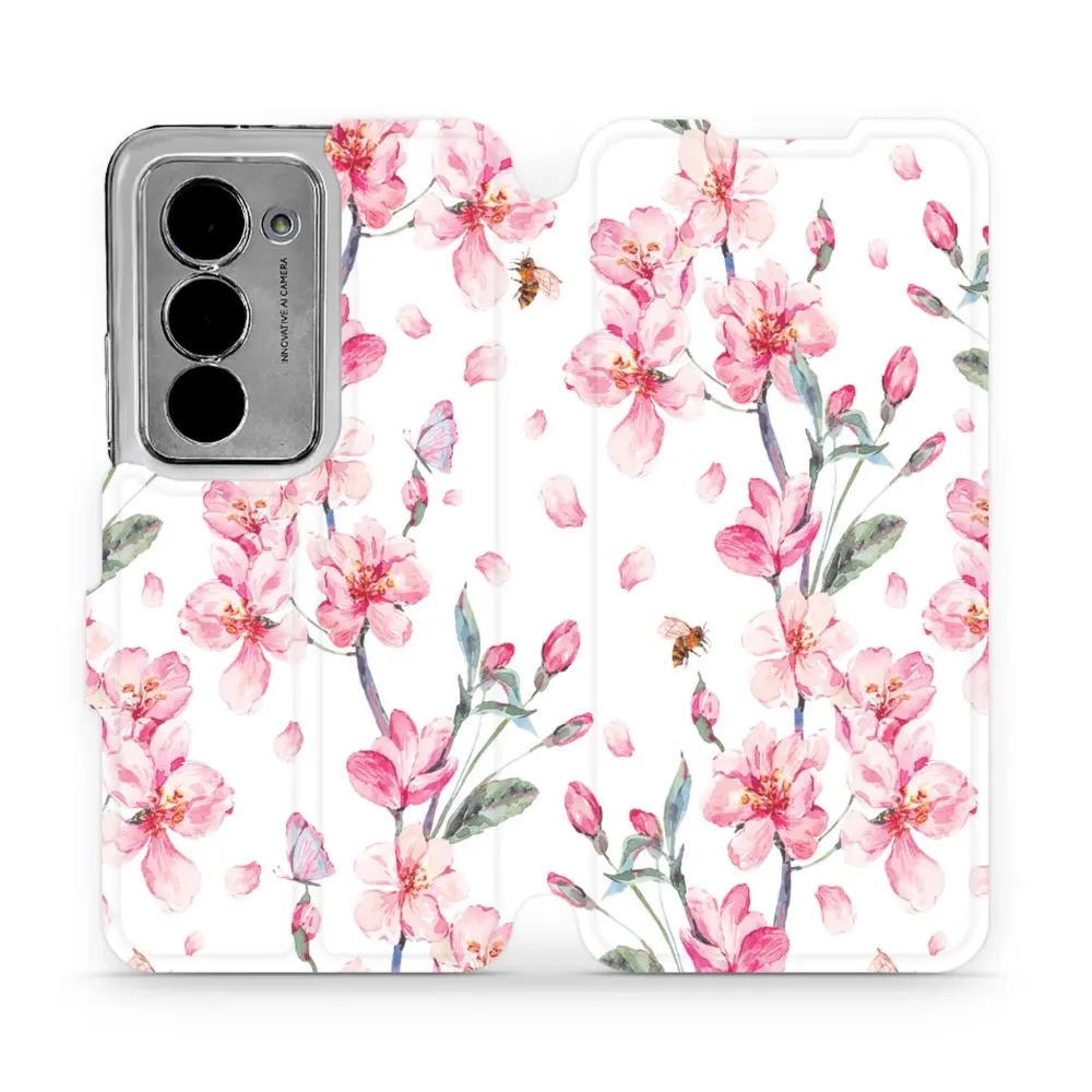 Etui z klapką do Xiaomi Redmi 15 5G, Mobiwear Book, różowa wiosna
