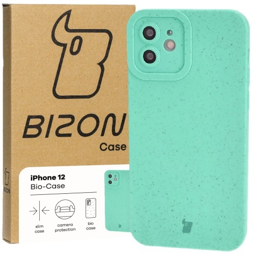 Image of Ekologiczne etui Bizon Bio-Case do iPhone 12, zielone
