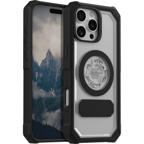 Image of Etui Rokform Crystal Case Mag do iPhone 16 Pro Max, przezroczyste z czarną ramką