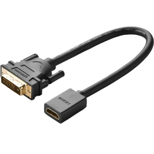 Image of Adapter, przejściówka DVI (męski) - HDMI (żeński), Ugreen, 0.15m, czarny