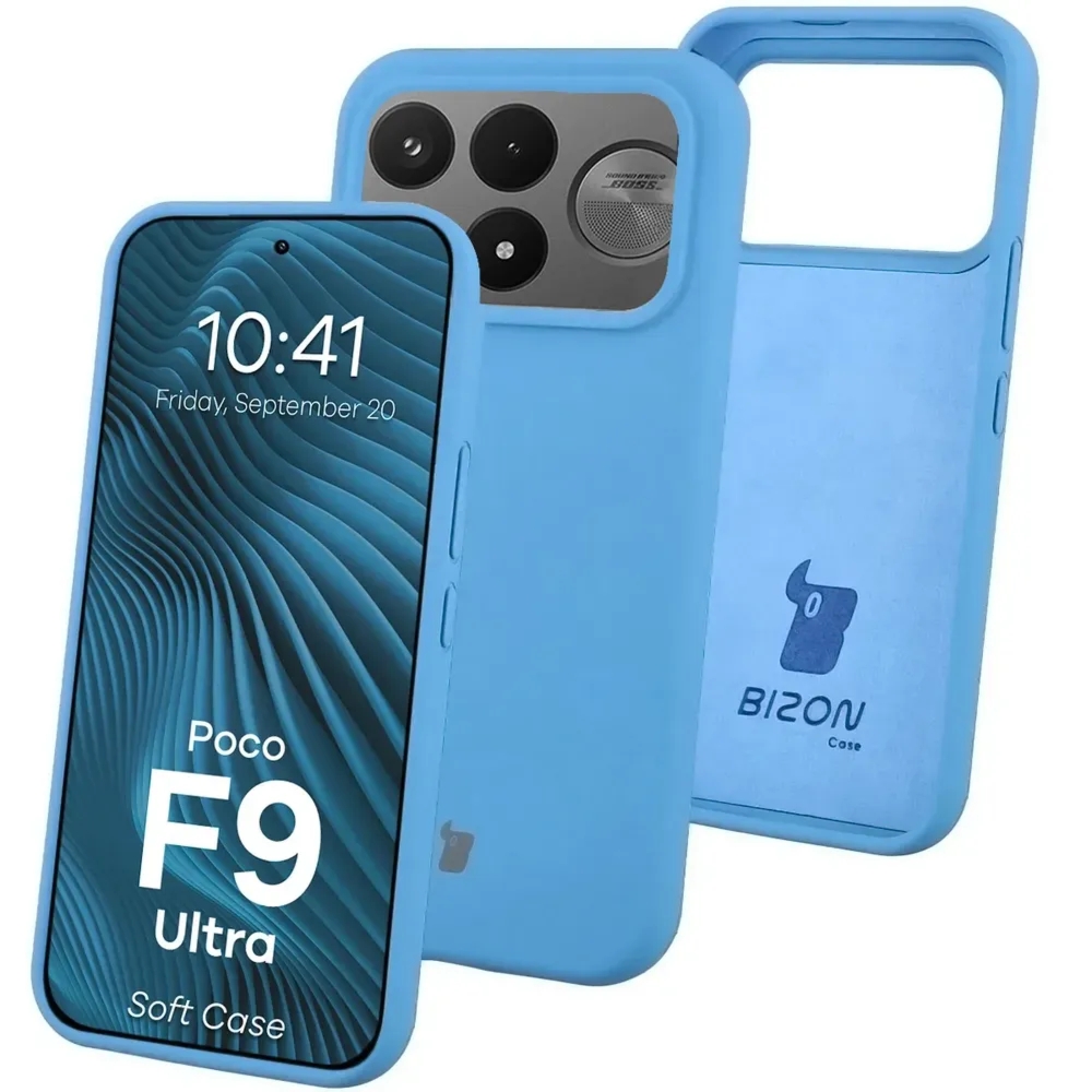 Silikonowe etui Bizon Soft Case do Xiaomi POCO F9 Ultra, niebieskie