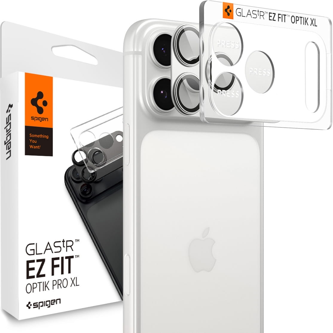 OUTLET: Szkło na aparat Spigen Glas.tR Ez Fit Optik Pro XL 1-Pack do iPhone 17 Pro Max, srebrne