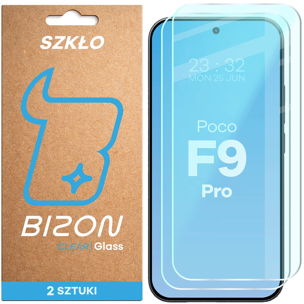 Szkło hartowane Bizon Glass Clear Duo do Xiaomi POCO F9 Pro, 2 sztuki