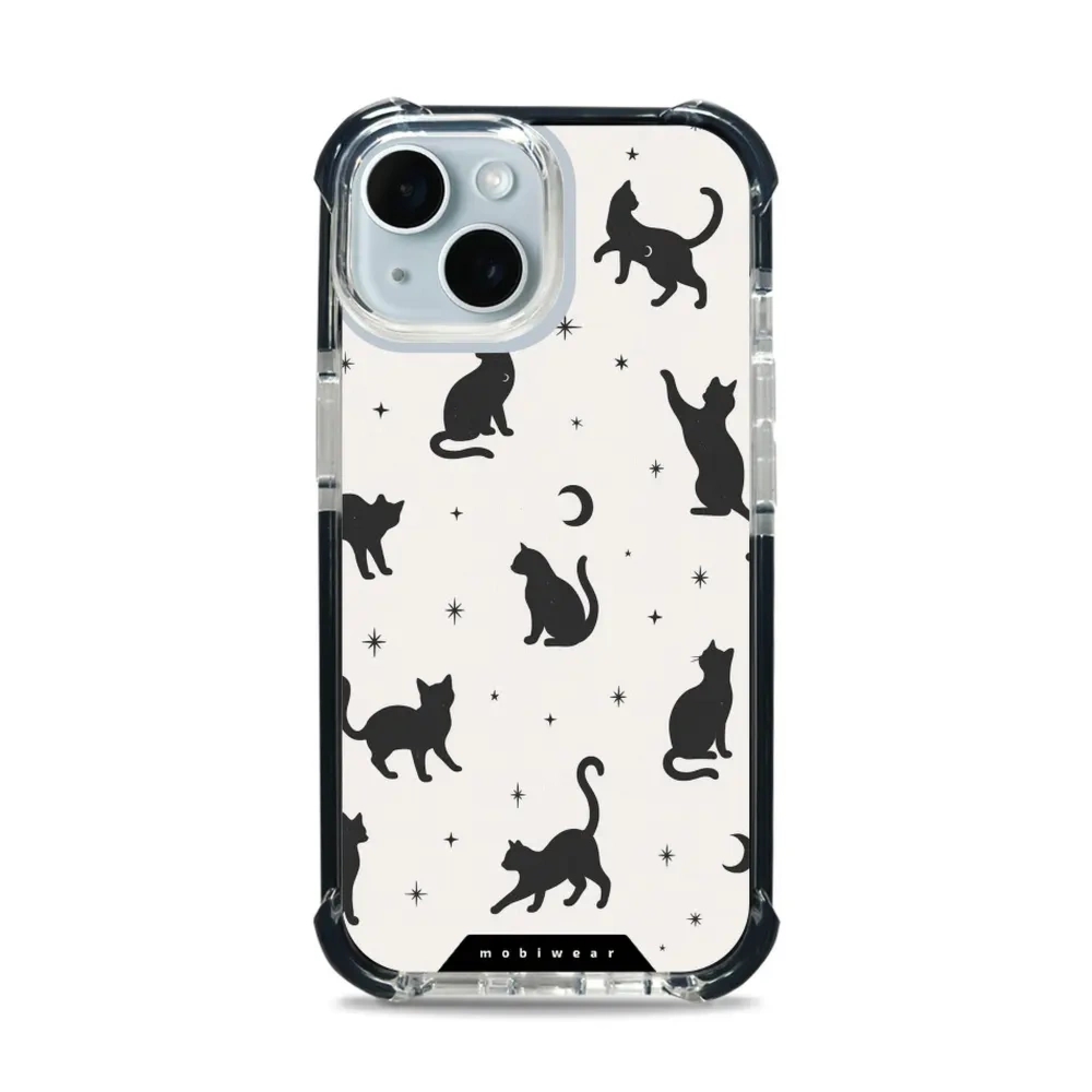 Etui ochronne do iPhone 15 do MagSafe, Mobiwear Elite Bumper, kocia noc