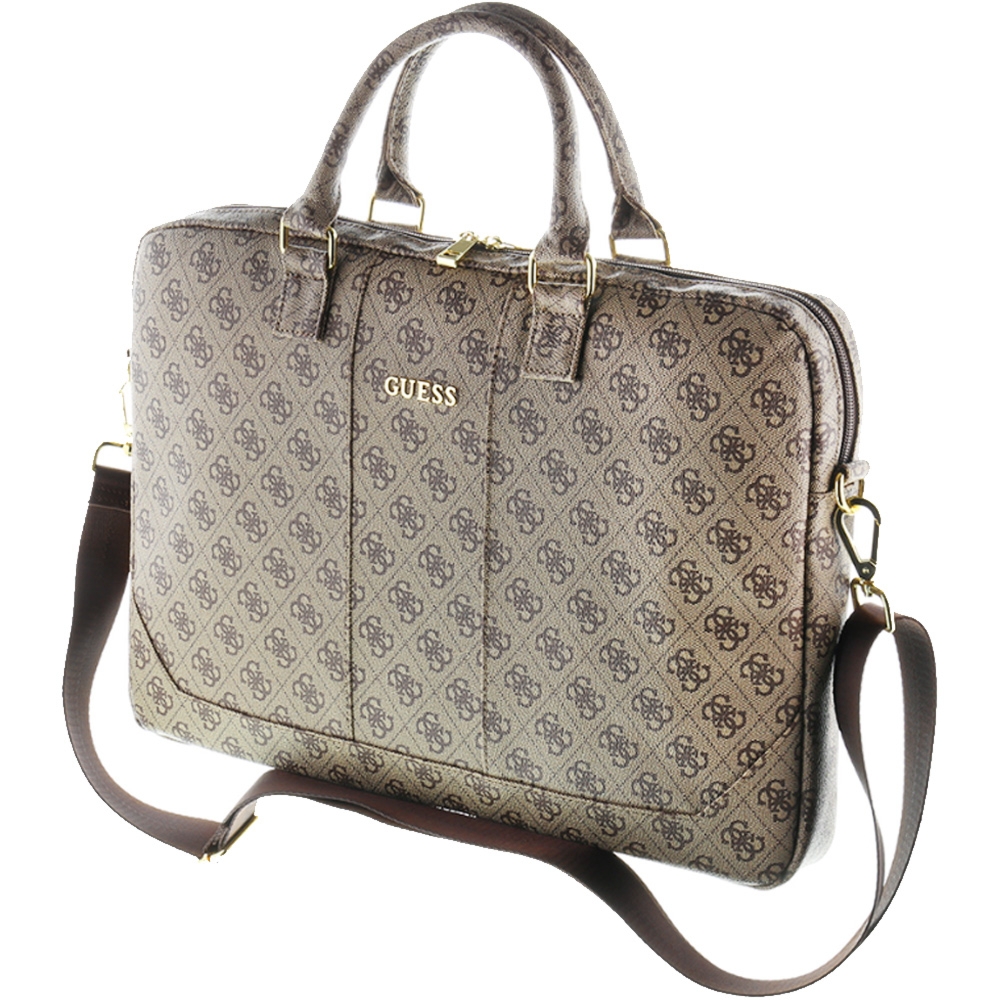 Torba do laptopa do 15” Guess 4G Uptown, brązowa