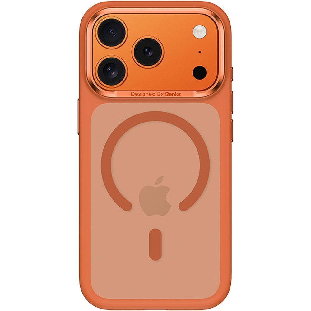 Etui Benks Magnetic Mist Metal Frame MagSafe do iPhone 17 Pro, pomarańczowe