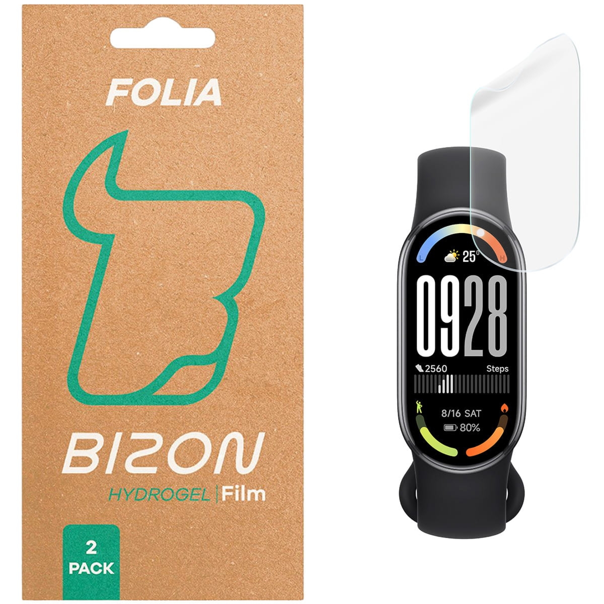 Folia hydrożelowa na ekran Bizon Watch Film Hydrogel Duo do Xiaomi Smart Band 10, 2 sztuki