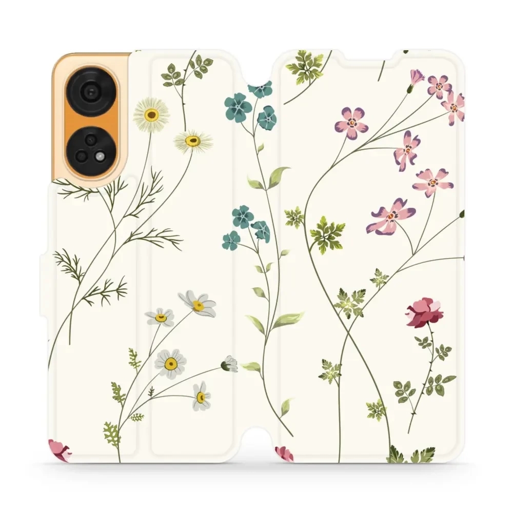 Etui z klapką do Oppo Reno8T 5G, Mobiwear Book, polne kwiaty