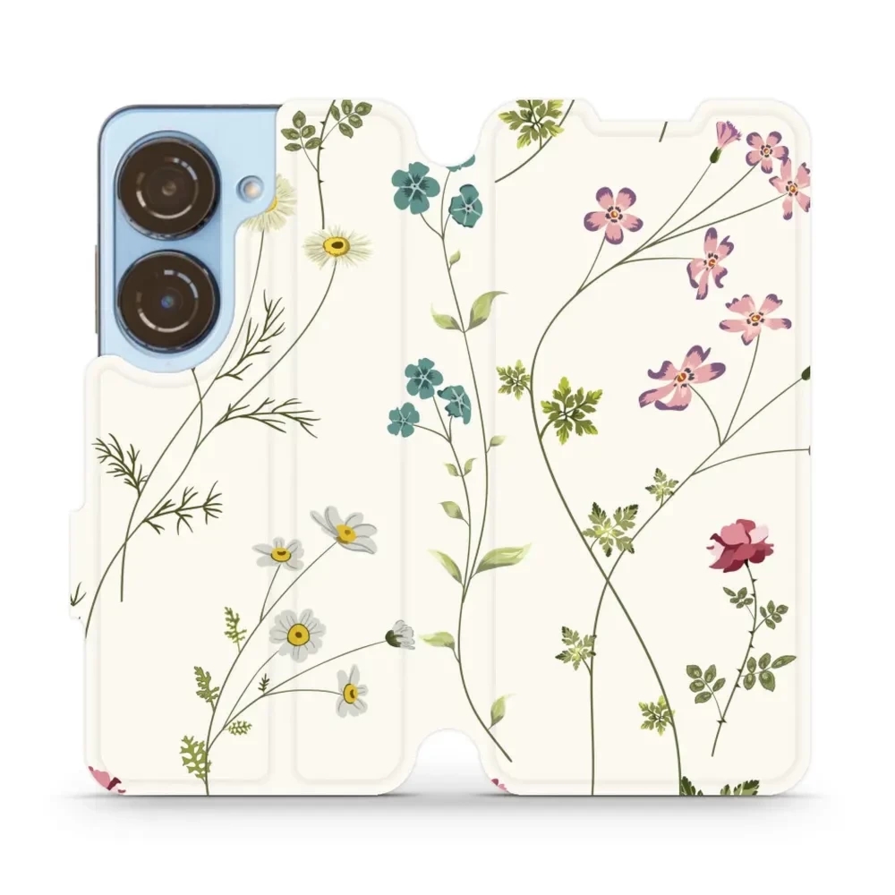 Etui z klapką do Asus Zenfone 10, Mobiwear Book, polne kwiaty