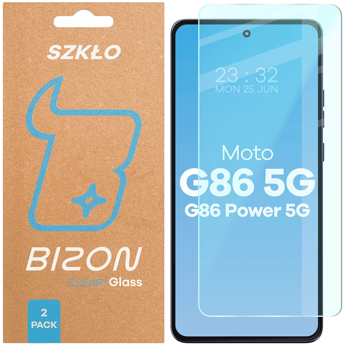 Szkło hartowane Bizon Glass Clear Duo do Motorola Moto G86 5G / G86 Power 5G, 2 sztuki