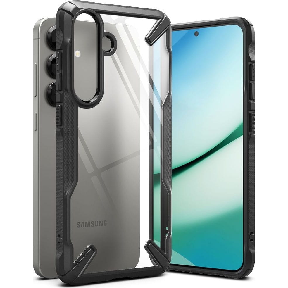 Image of Etui Ringke Fusion X do Galaxy S25 Plus, przezroczyste z czarną ramką