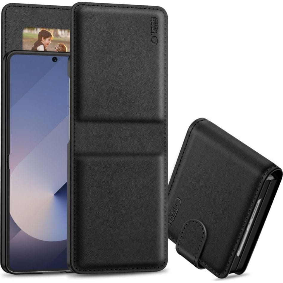 Etui z klapką Tech-Protect Wallet do Galaxy Z Flip7, czarne