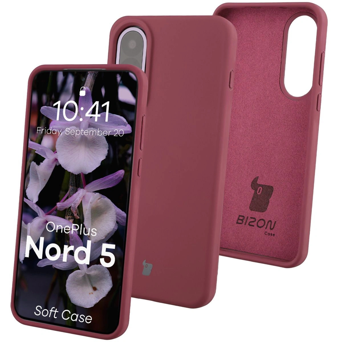 Silikonowe etui Bizon Soft Case do OnePlus Nord 5, ciemnofioletowe
