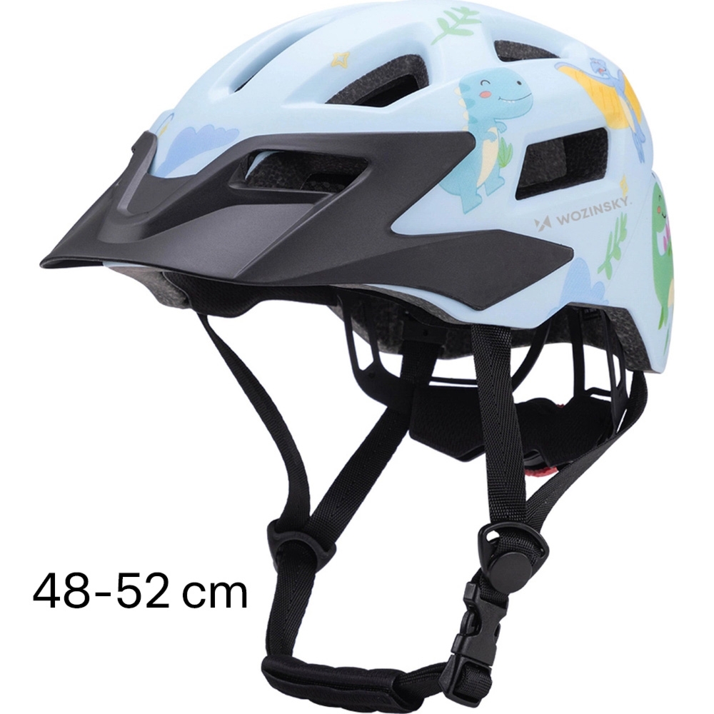 Kask rowerowy dziecięcy MTB Wozinsky HT-45J z odpinanym daszkiem 48-52 cm, niebieski
