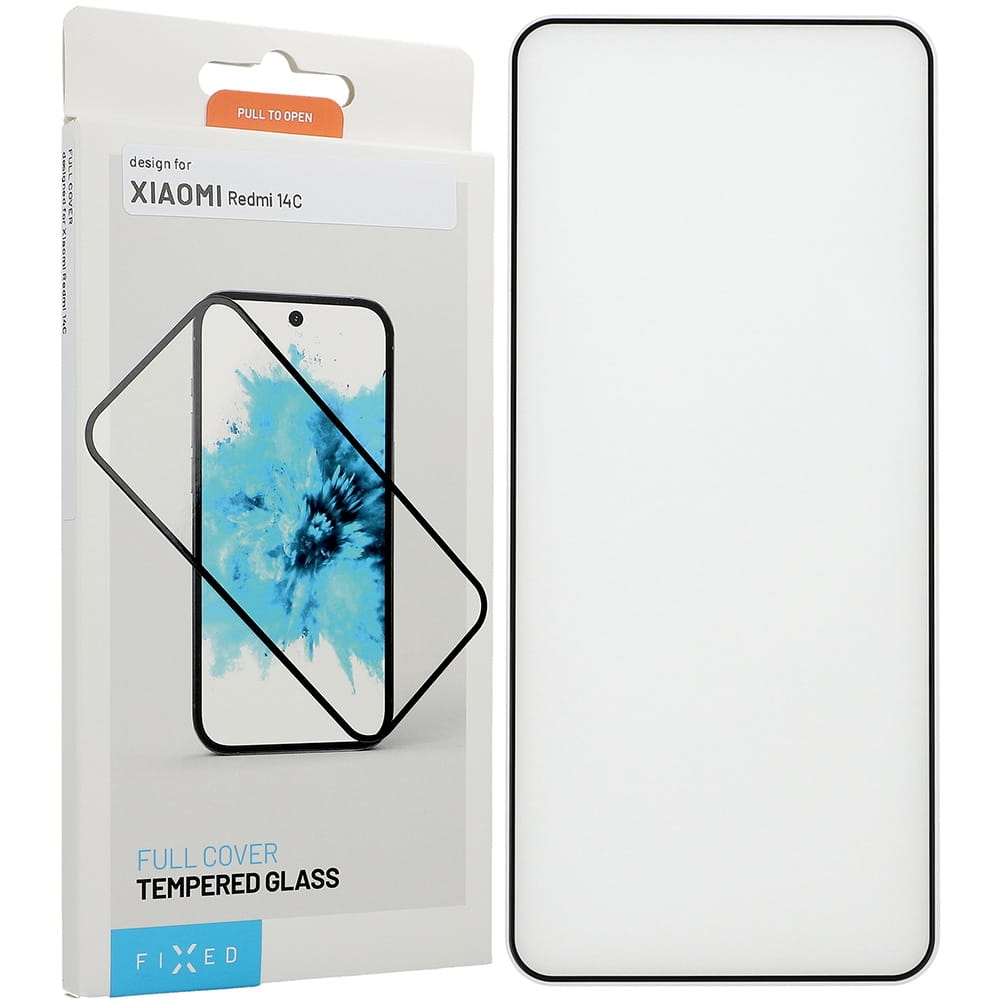 Image of Szkło hartowane Fixed 2.5D Full Cover Tempered Glass do Xiaomi Redmi 14C / POCO C75, czarna ramka