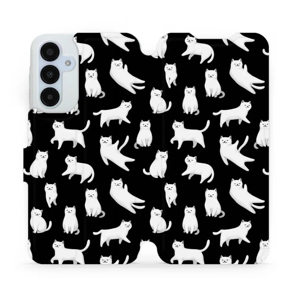 Etui z klapką do Galaxy A25 5G, Mobiwear Book, kotki luna