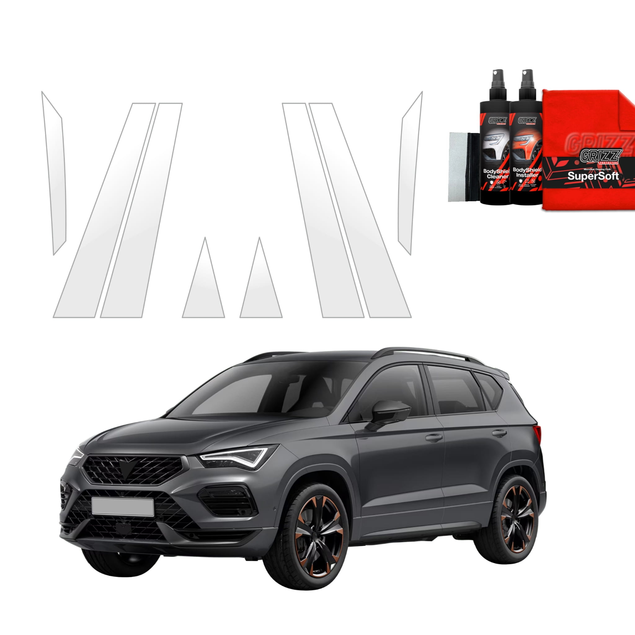 8w1 Folia ochronna Grizz Protector na słupki do Cupra Ateca (2020-2026)