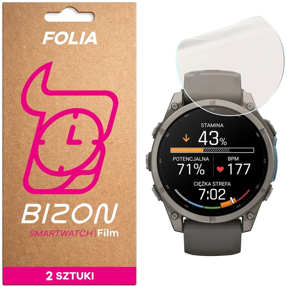 Folia matowa Bizon Watch Film Matte Duo do Garmin Fenix 9 (47 mm), 2 sztuki