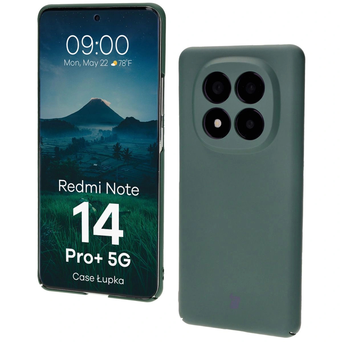 Etui Bizon Case Łupka do Xiaomi Redmi Note 14 Pro Plus 5G, zielone
