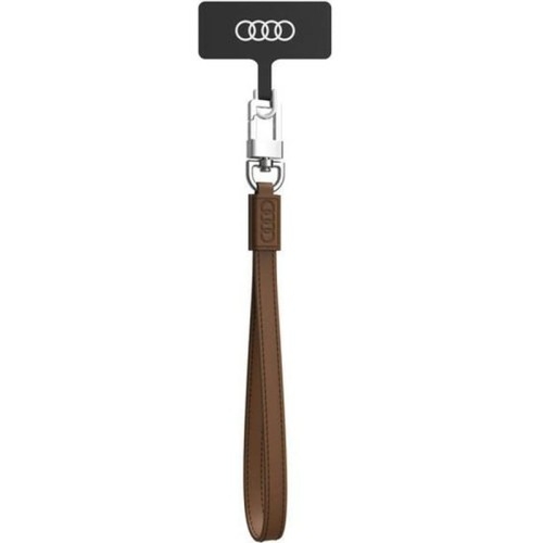 Image of Uniwersalna smycz na telefon Audi Leather AU-HSLSL-GT/D1-BN, 28 cm, 10mm, brązowa