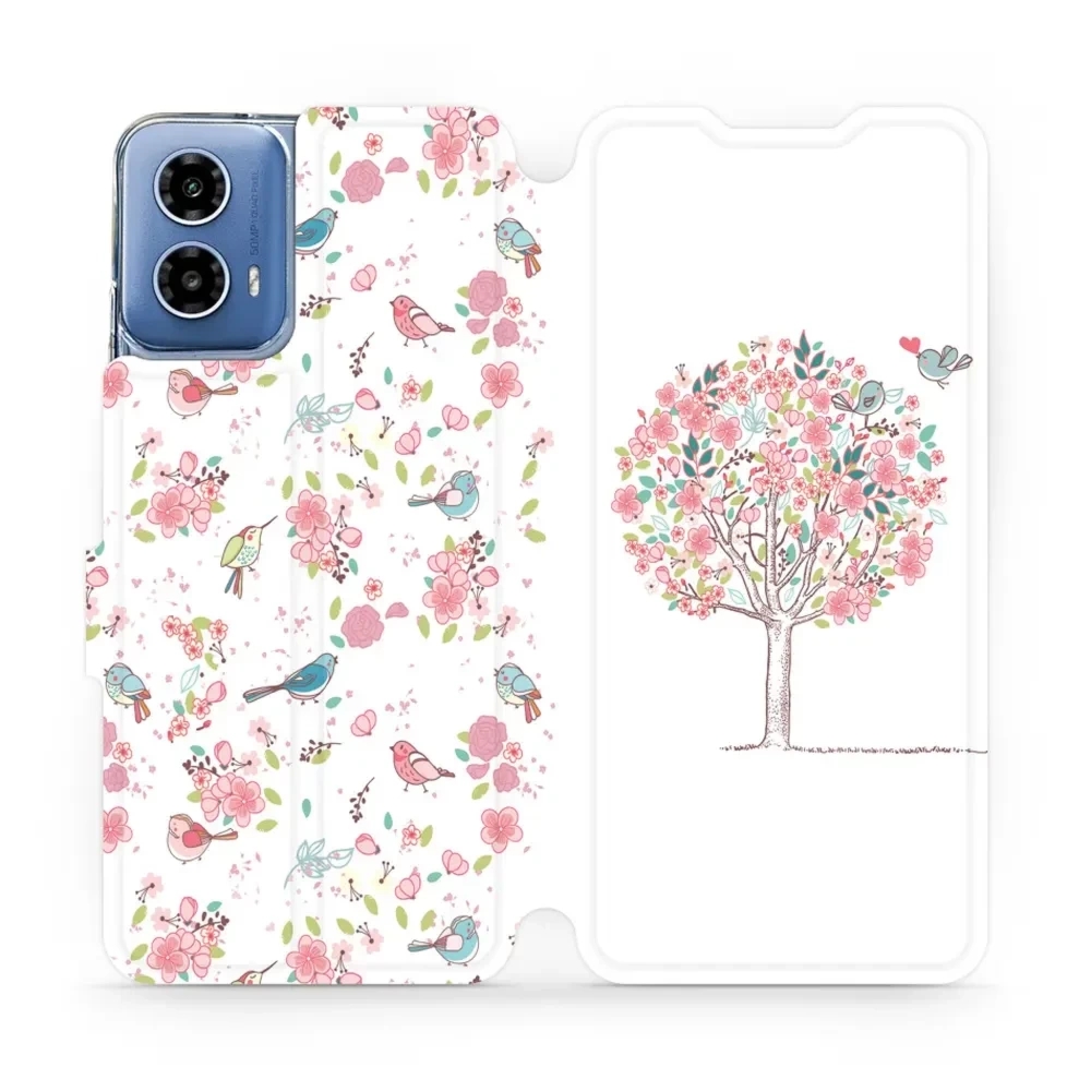 Etui z klapką do Motorola Moto G34 5G, Mobiwear Book, różowy gaj