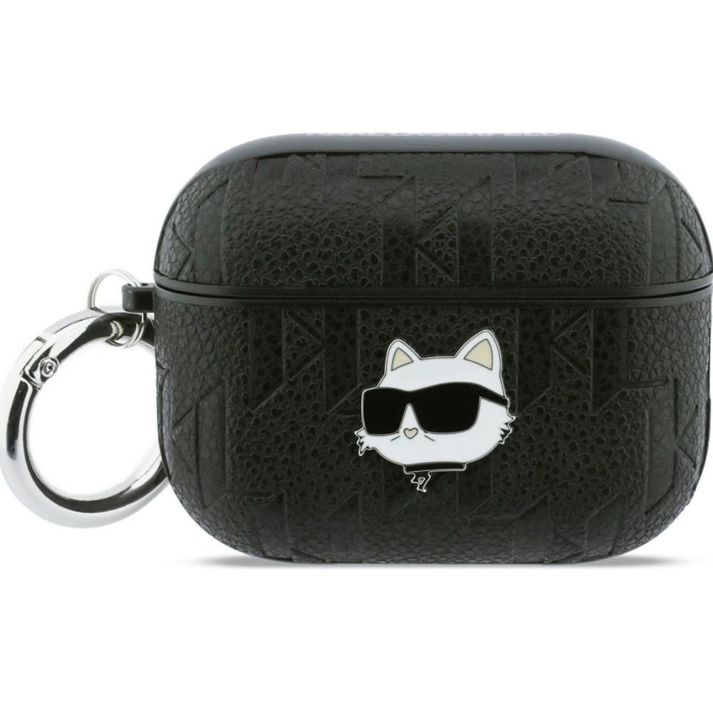 Etui Karl Lagerfeld Monogram Choupette Head do AirPods Pro 3, czarne