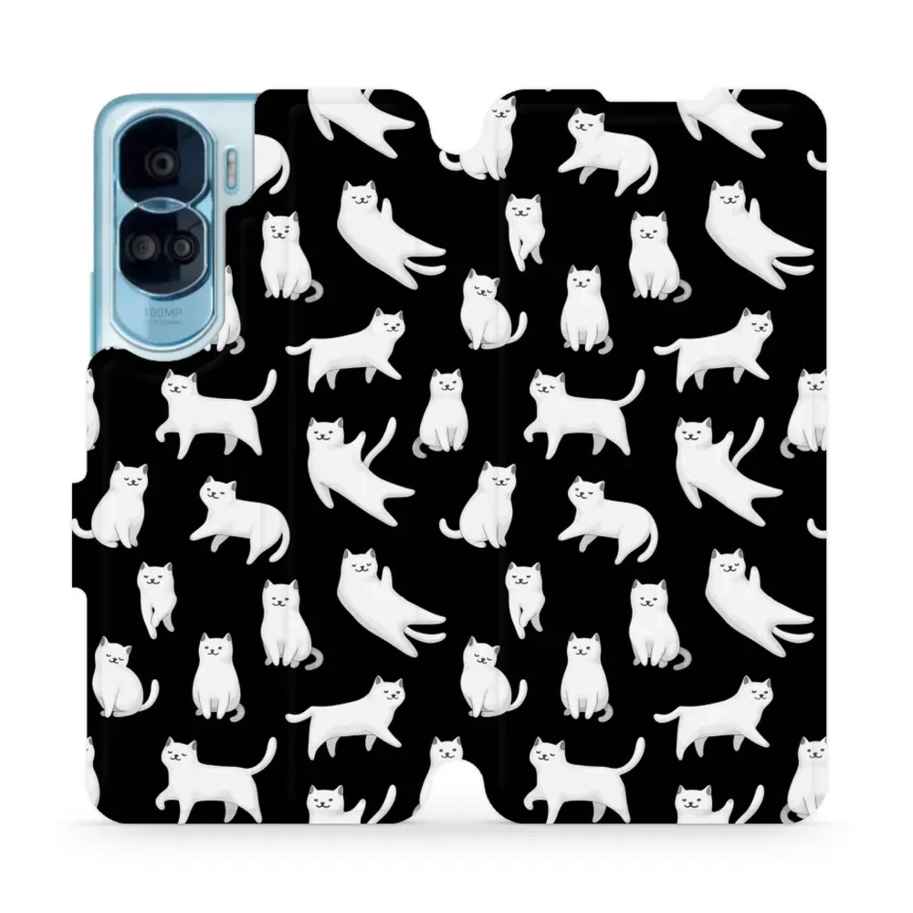 Etui z klapką do Honor 90 Lite, Mobiwear Book, kotki luna