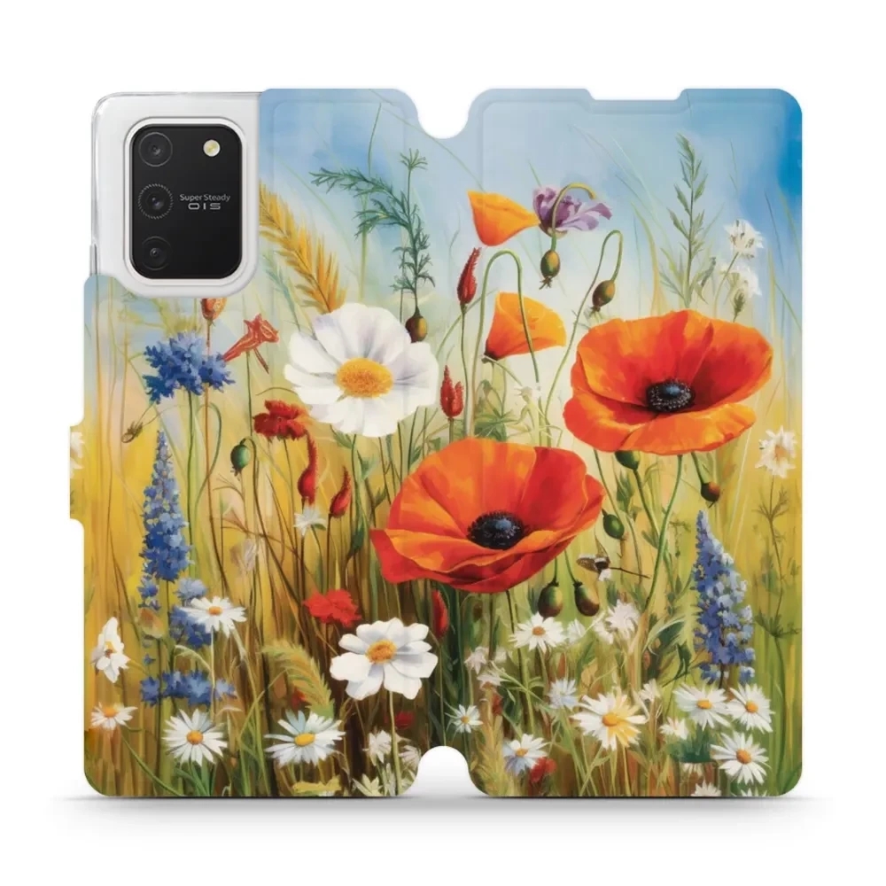 Etui z klapką do Galaxy S10 Lite, Mobiwear Book, łąkowe kwiaty