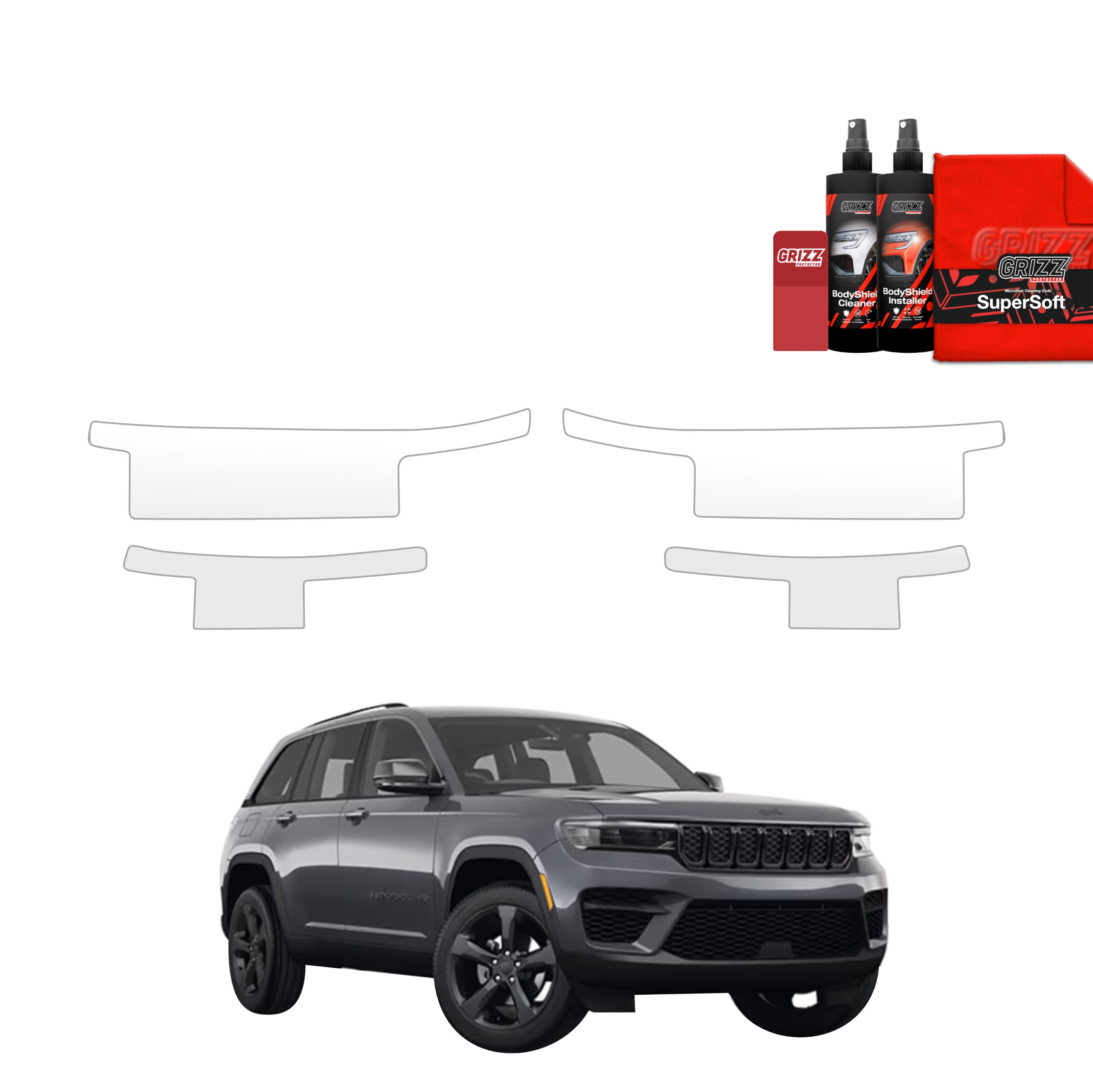 4w1 Bezbarwna folia ochronna Grizz Protector na progi Jeep Grand Cherokee (2025-2026)