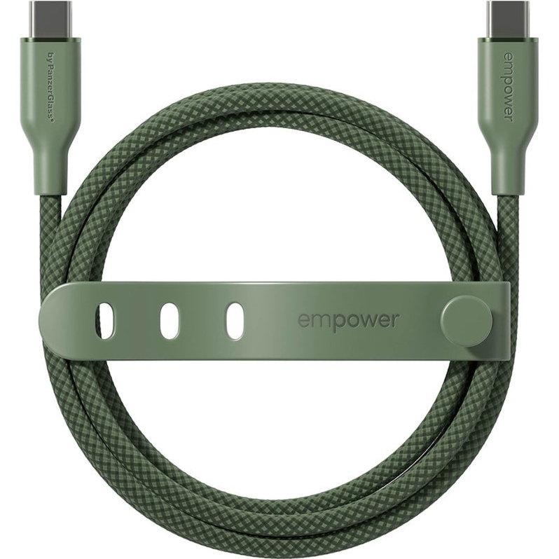 Kabel z oplotem USB-C – USB-C, Empower Racing 60W PD PPS QC 4.0, 2 m, zielony