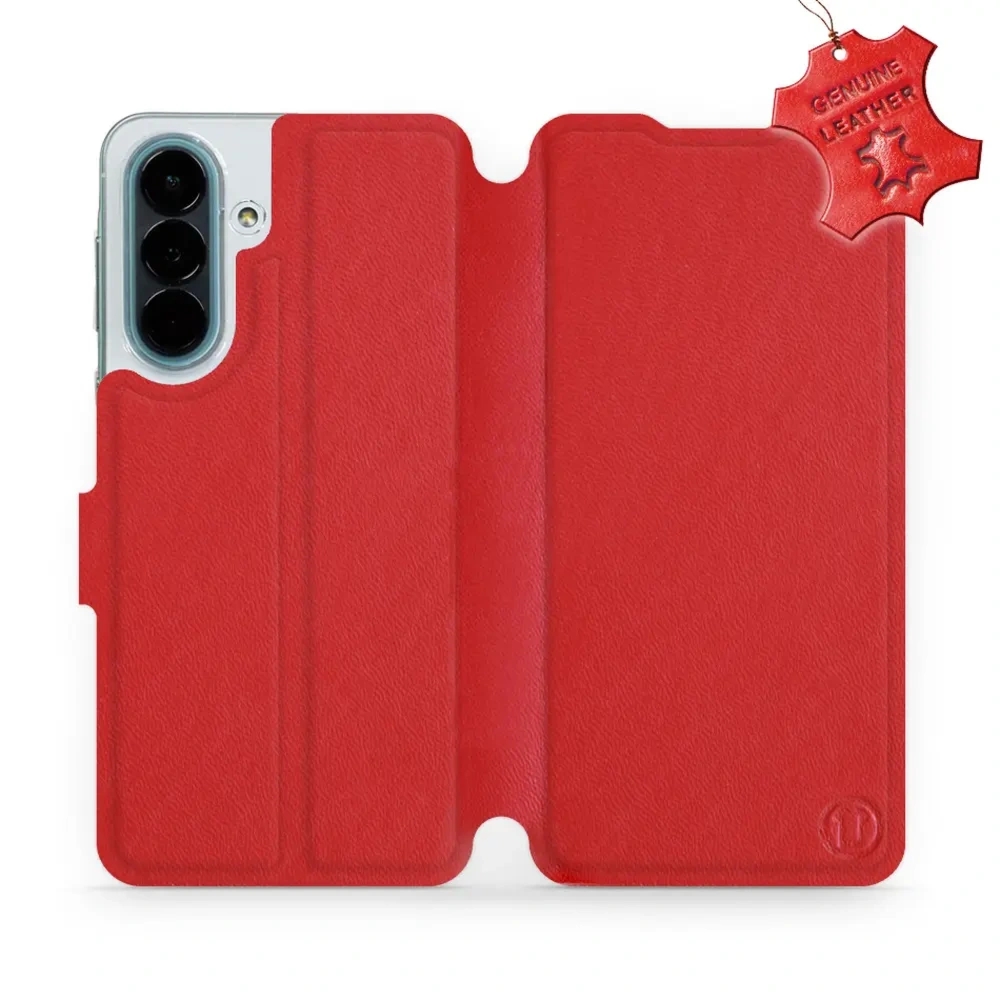Etui z naturalnej skóry do Galaxy A27 5G, Mobiwear Leather, czerwone