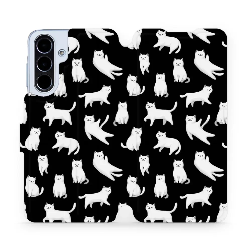Etui z klapką do Galaxy A56 5G, Mobiwear Book, kotki luna