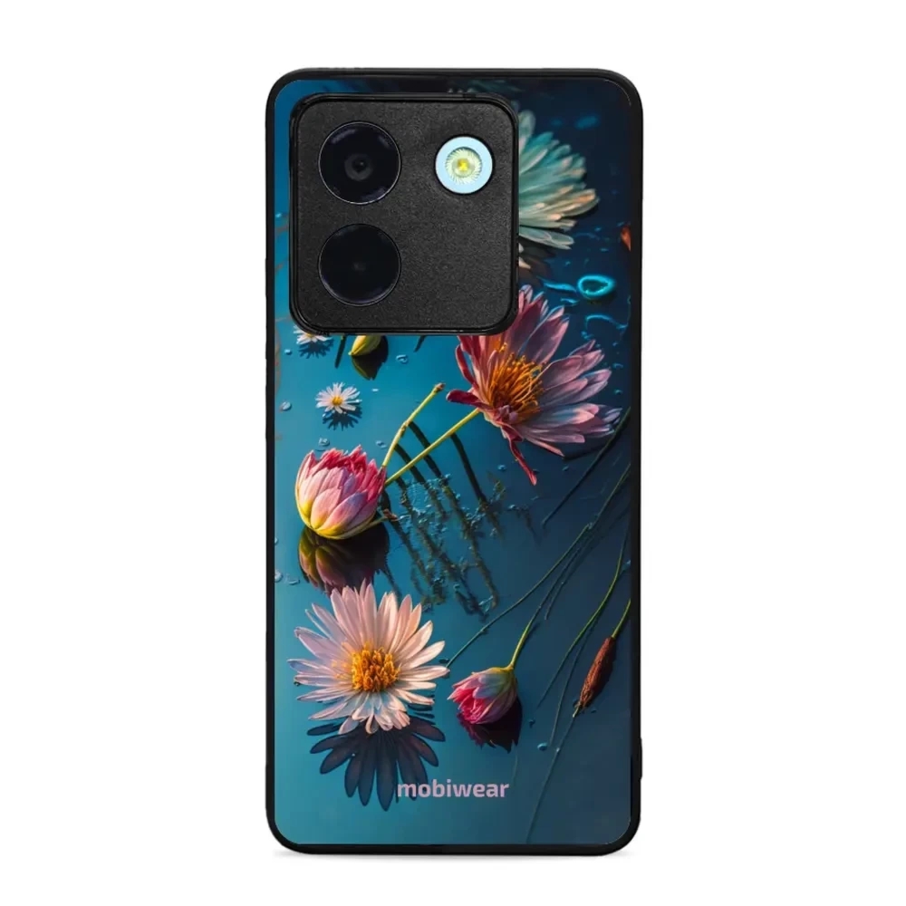 Etui ochronne do Xiaomi Poco M7 Pro 5G, Mobiwear Glossy Case, niebiesko-kwieciste
