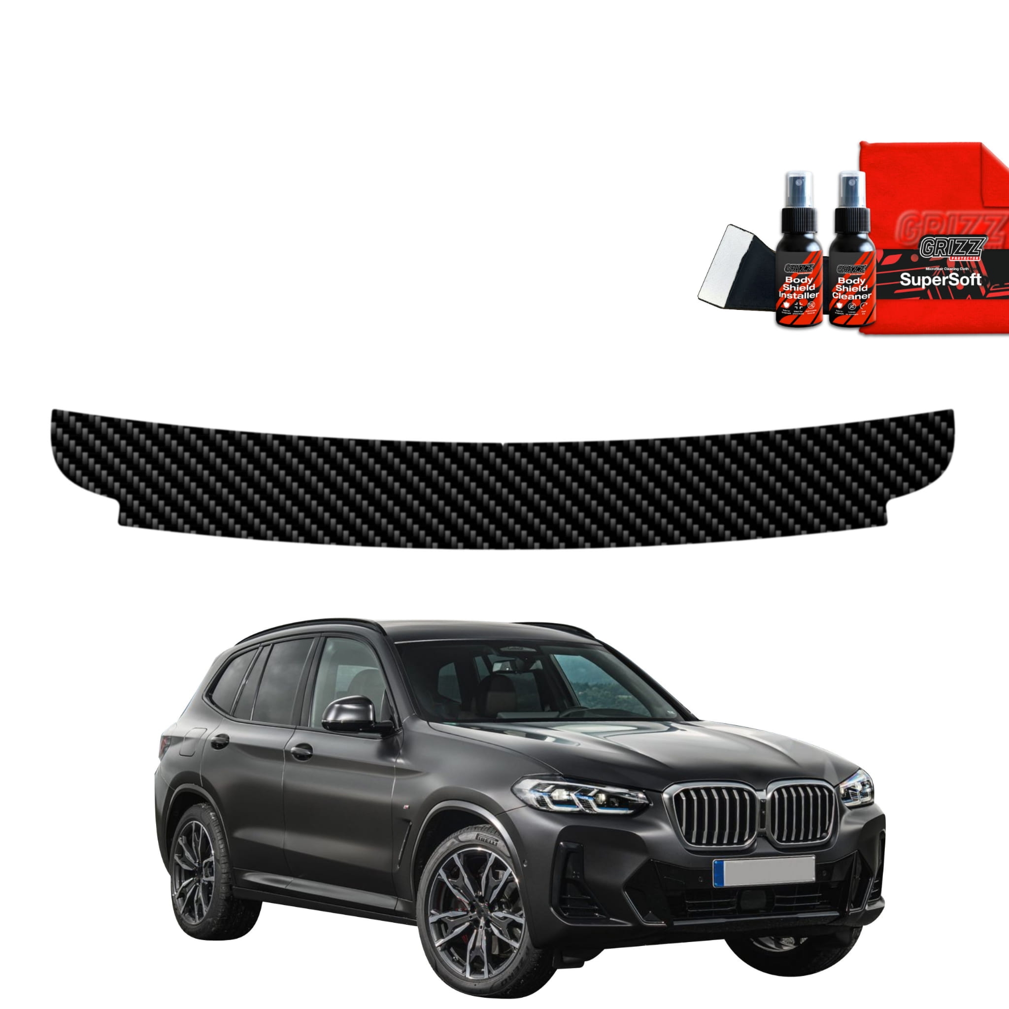 Folia karbonowa Grizz Protector na próg bagażnika do BMW X3 (2021-2024)
