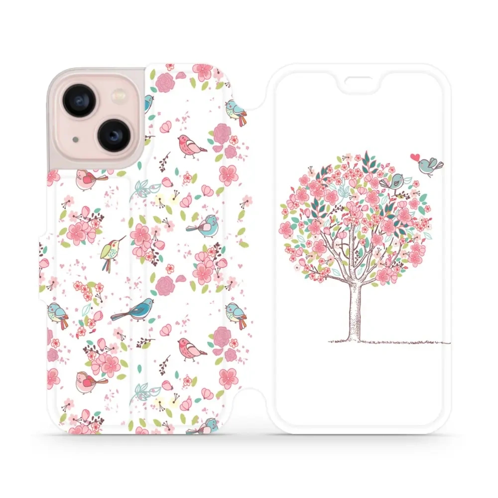 Etui z klapką do iPhone 13 Mini, Mobiwear Book, różowy gaj