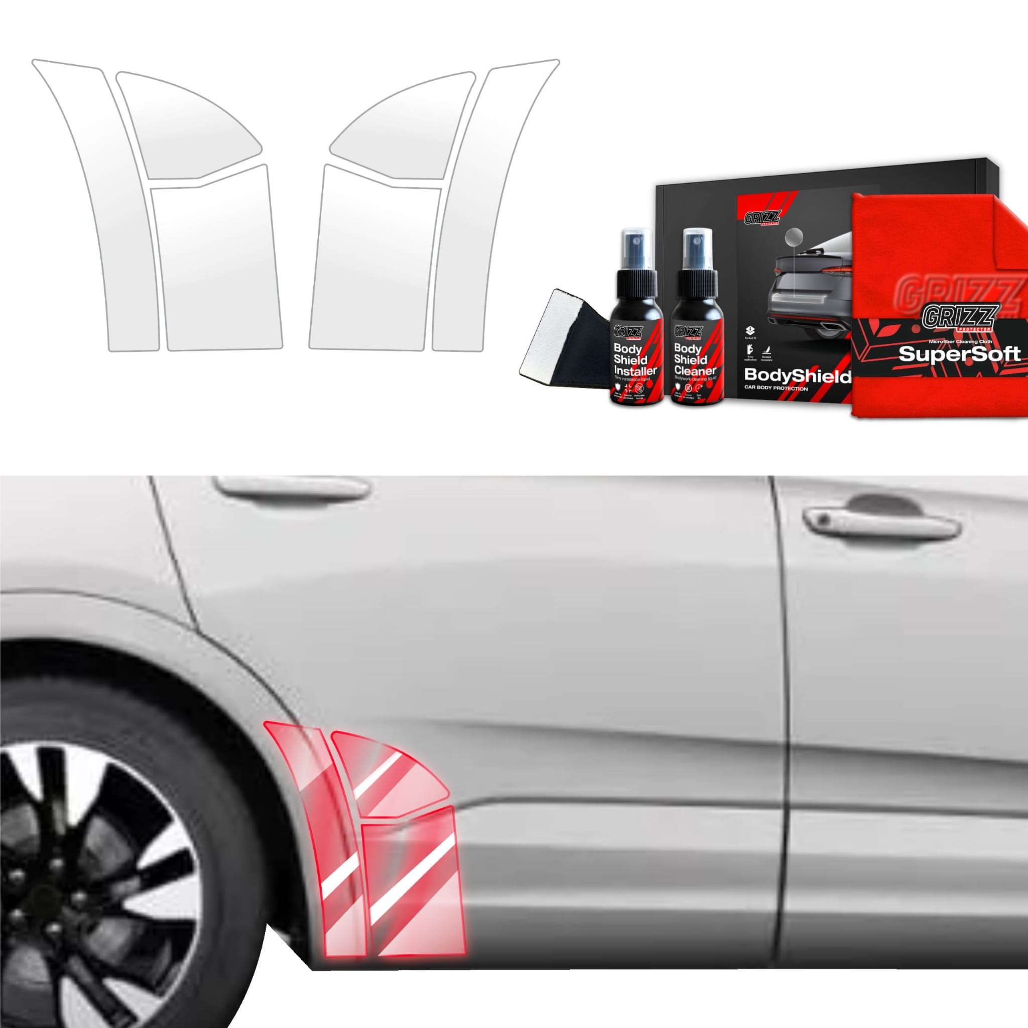 6w1 Folia ochronna na nadkola Grizz Protector do Opel Grandland (2021-2024)