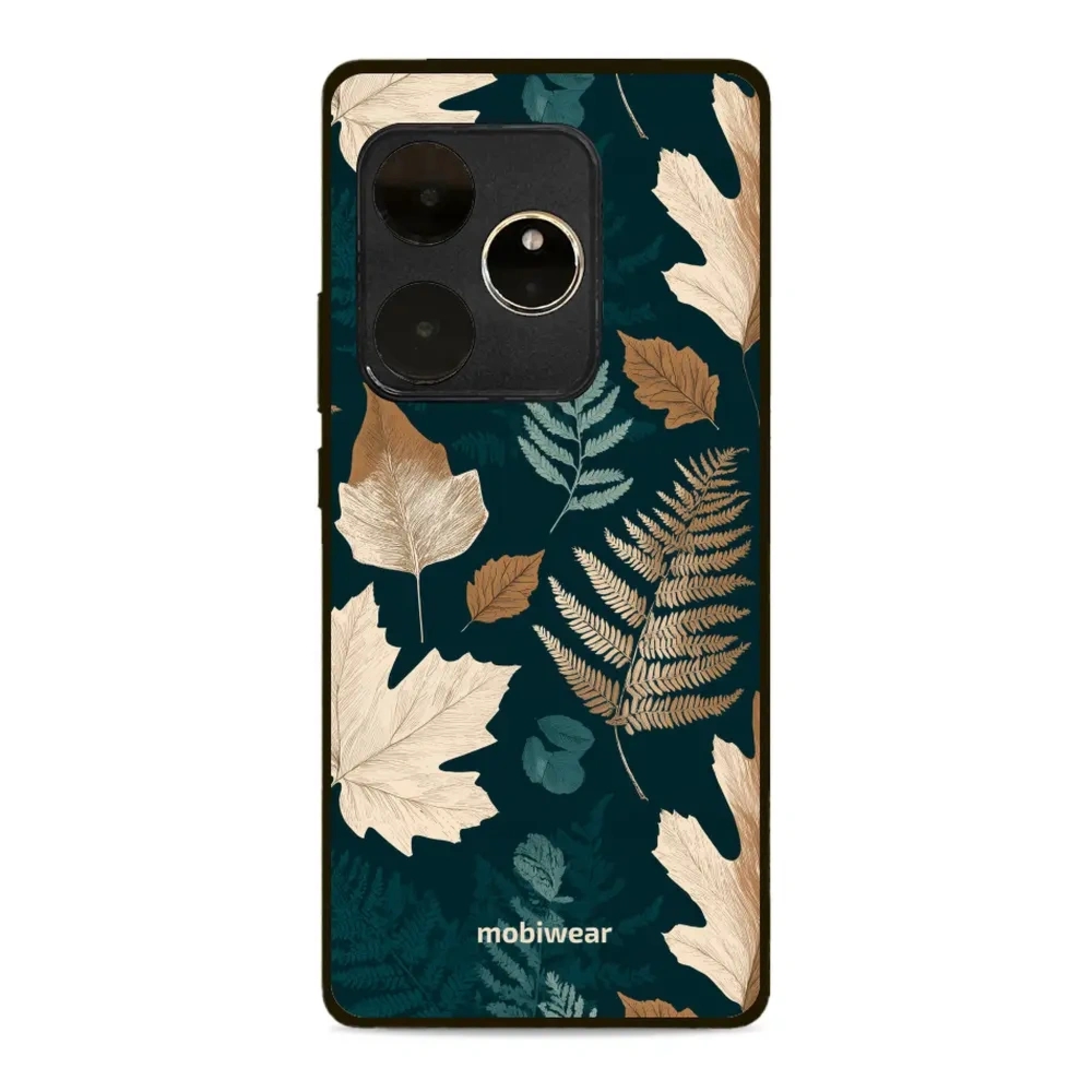 Etui ochronne do realme GT 6, Mobiwear Glossy Case, zielnik z liści i paproci