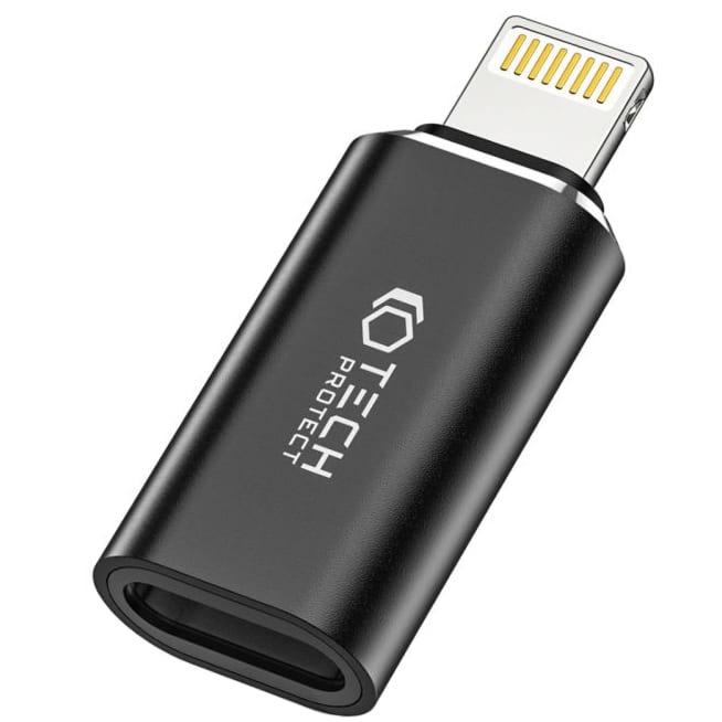 OUTLET: Tech-Protect UltraBoost adapter, przejściówka Lightning na USB-C, czarna