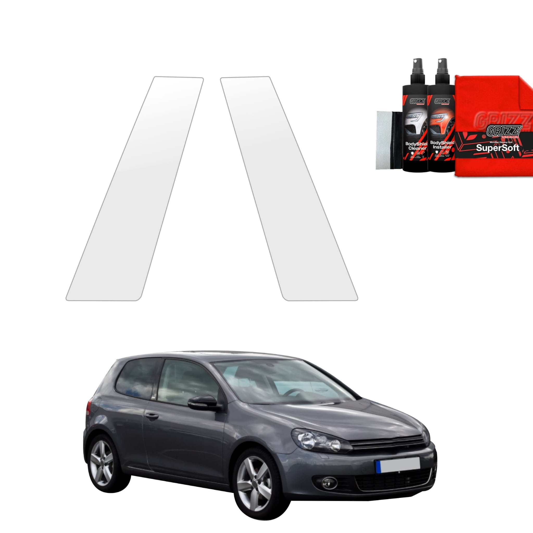 2w1 Folia ochronna na słupki Grizz Protector do Volkswagen Golf 6 Hatchback 3D (2008-2012)