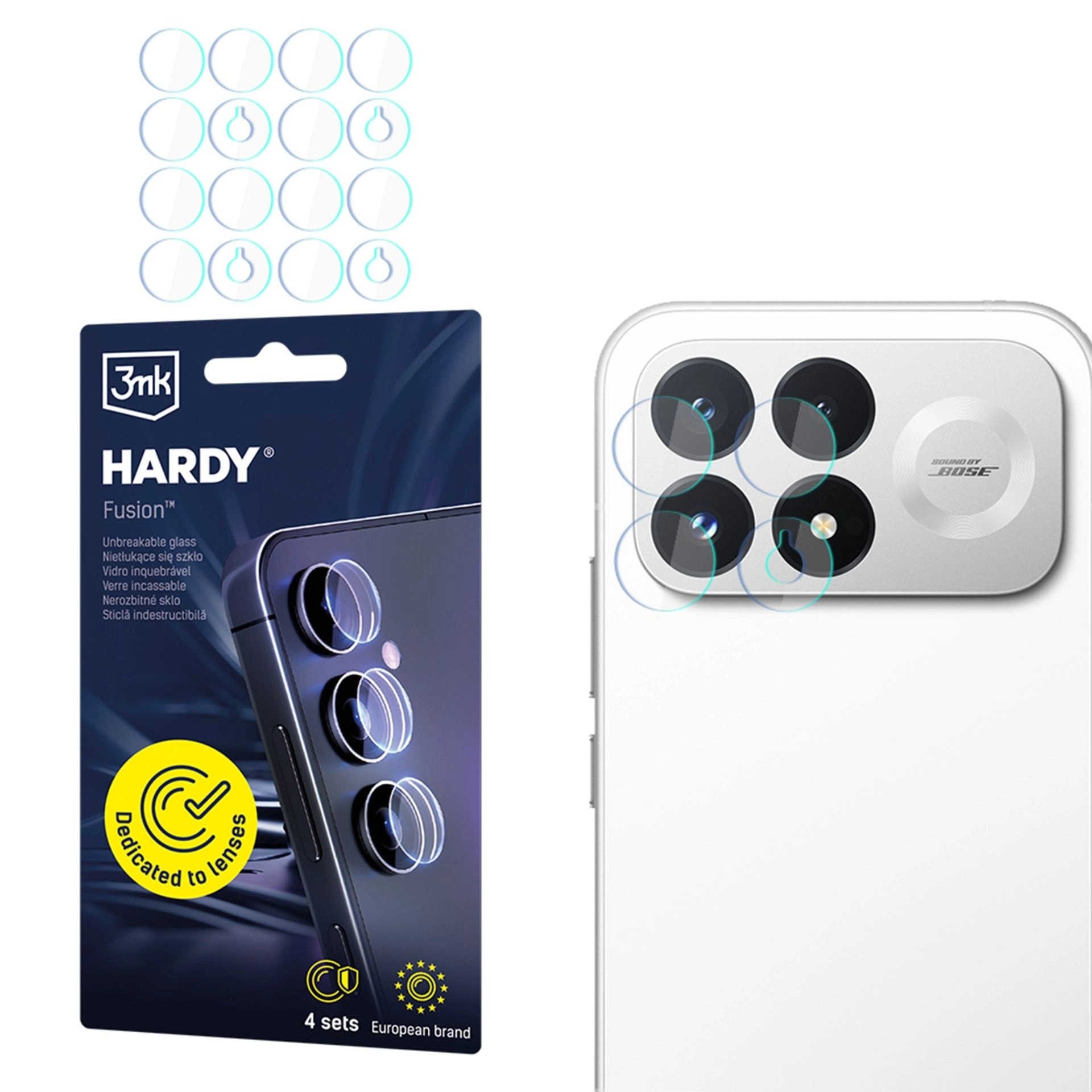 4x Szkło hybrydowe na soczewki aparatu, 3mk Hardy Fusion Lens Protection do Xiaomi POCO F9 Pro