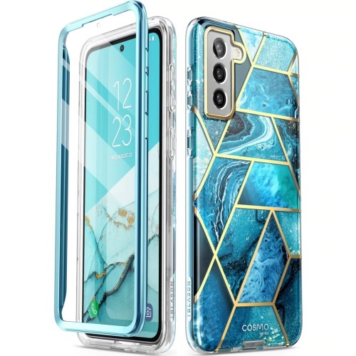 Image of Etui pancerne Supcase i-Blason Cosmo SP Galaxy S22 5G, marmurowe niebieskie