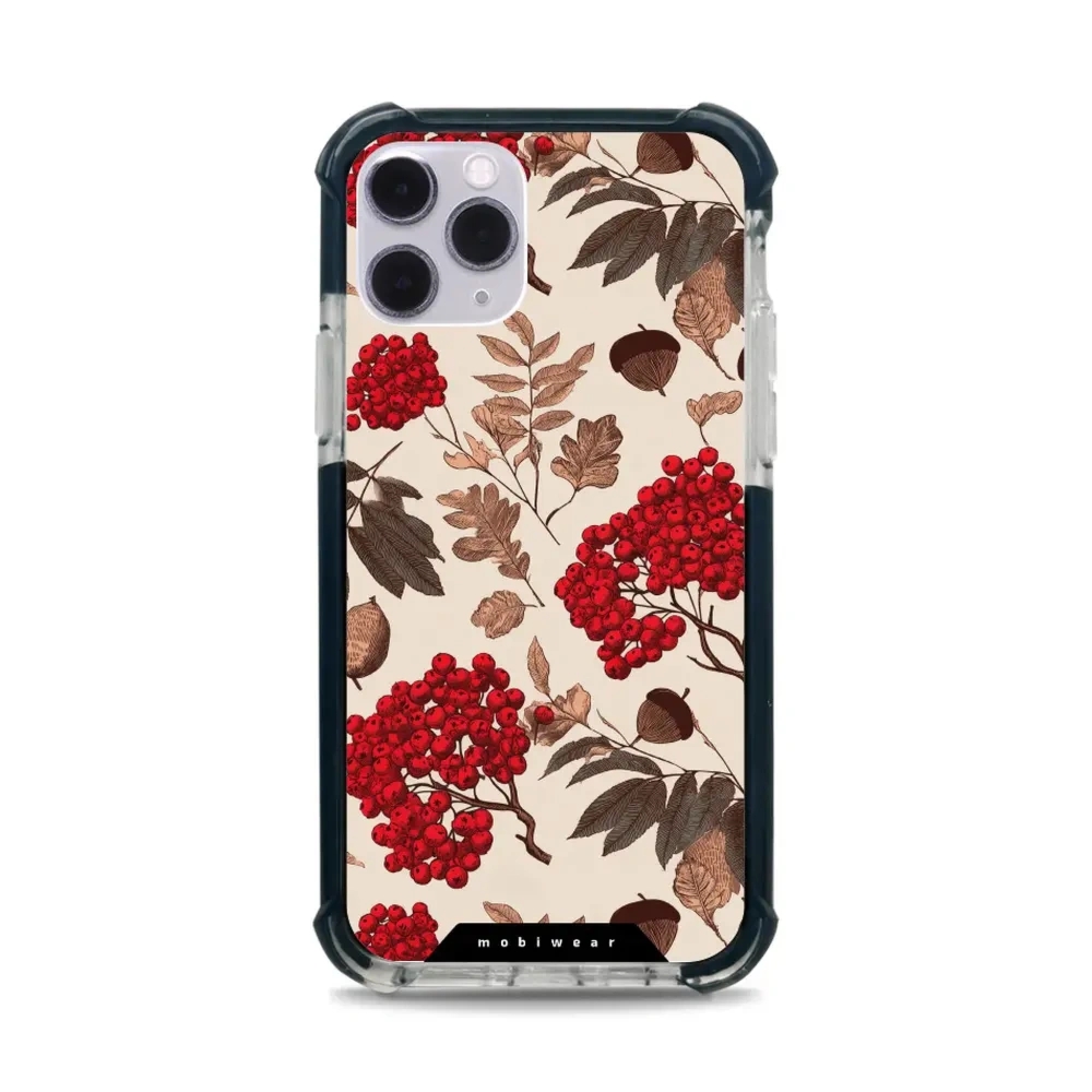 Etui ochronne do iPhone 11 Pro do MagSafe, Mobiwear Elite Bumper, jarzębina na ecru