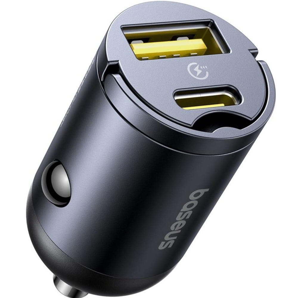 Ładowarka samochodowa Baseus Mini Tiny Star PD 30W, 1x USB-A, 1x USB-C, czarna