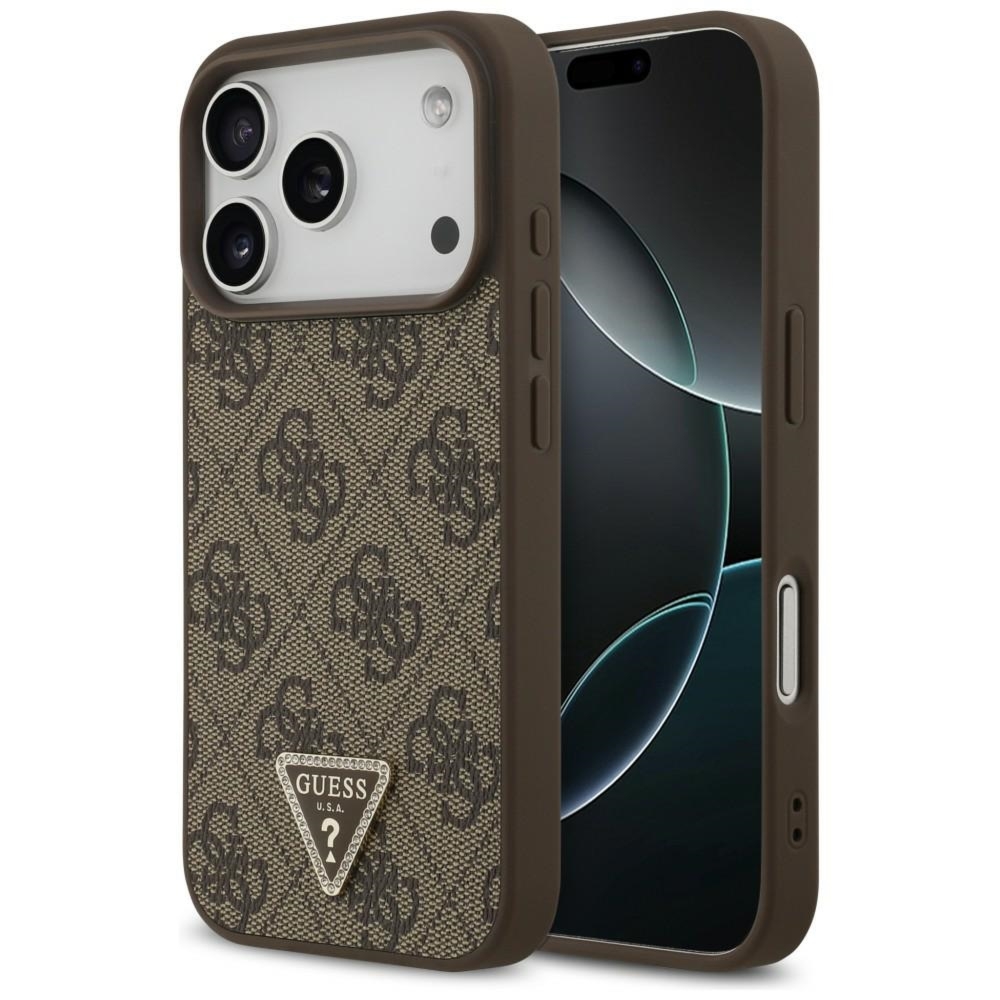 Etui Guess 4G Triangle Logo do iPhone 18 Pro / 17 Pro do MagSafe, brązowe